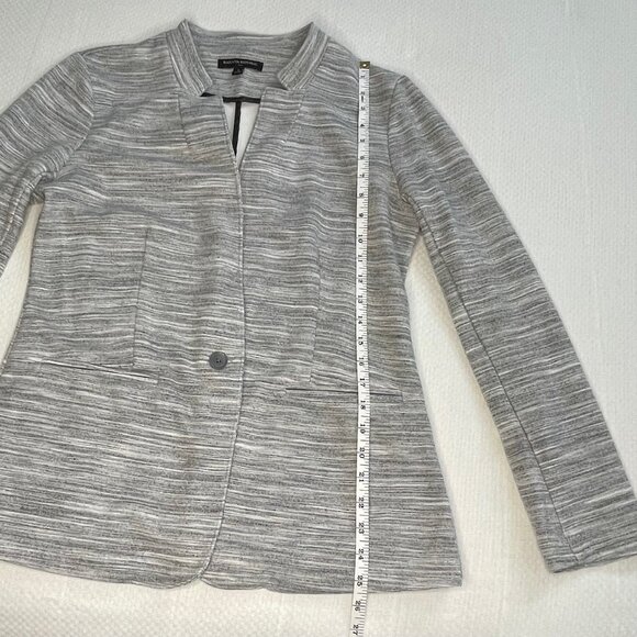 Banana Republic Heathered Gray Collarless Blazer (Medium) - Picture 9 of 11